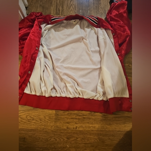 VTG Classic WestArk Adult Red Satin Jacket USA MADE E-One Logo Firefighter - Picture 3 of 7